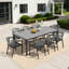 Table de salle à manger rectangulaire pour l'extérieur avec trou pour parasol et structure en aluminium-2003037929-1990094709