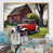 Toile avec cadre flottant or
