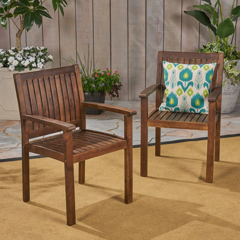 Chaise de salle à manger, ensemble de 2, Marron foncé
