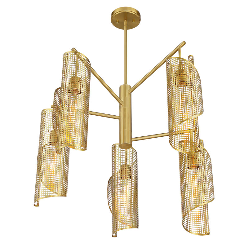 Nygaard 5-Light Chandelier in Brass, Brass