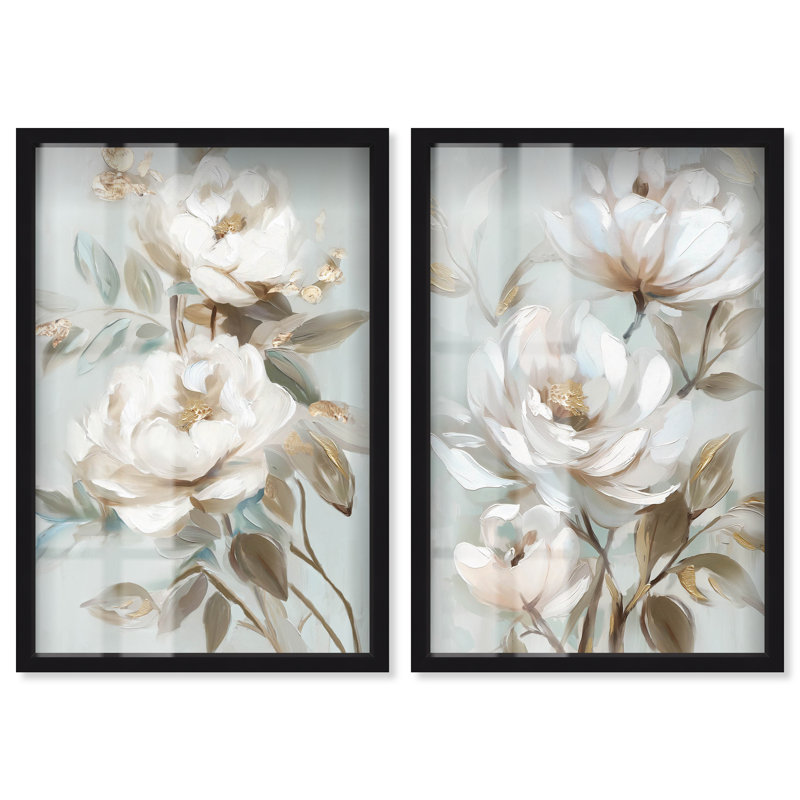 «Light Beauty», ensemble d'ombre à fleurs par Art Remedy, H 17 po x l 24 po, Noir