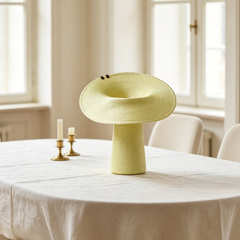 White Novelty Polyester; PP; Glass Table Vases, Yellow