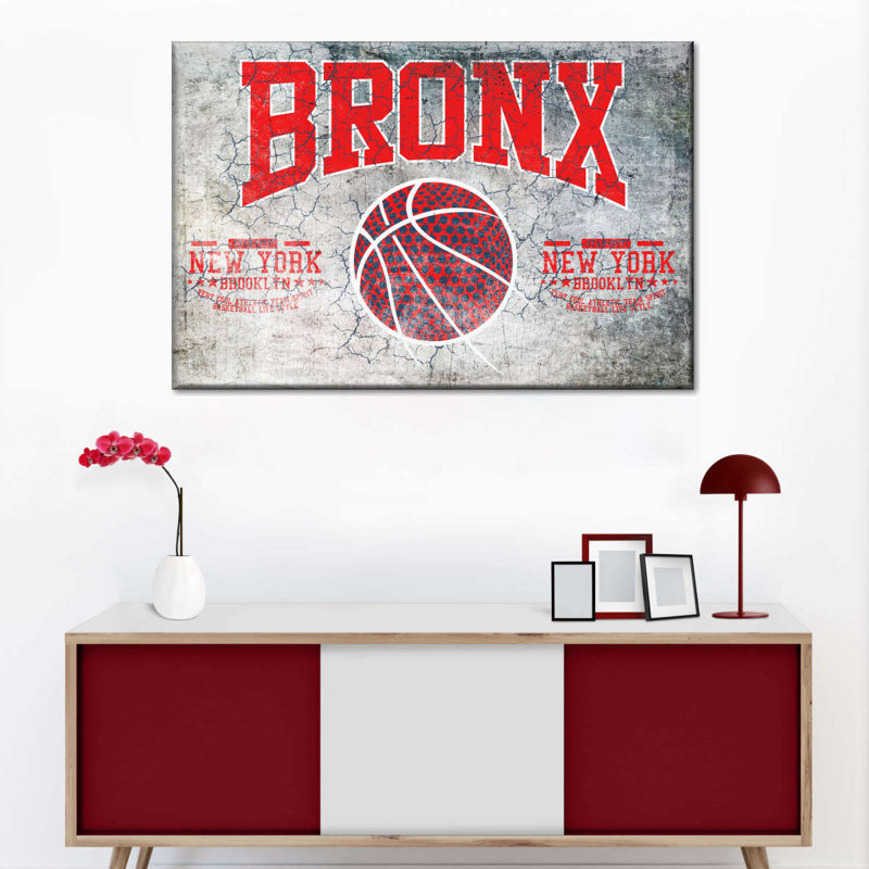 Bronx Basketball - impression sur toile tendue, H 39 po x l 26 po x P 1,25 po