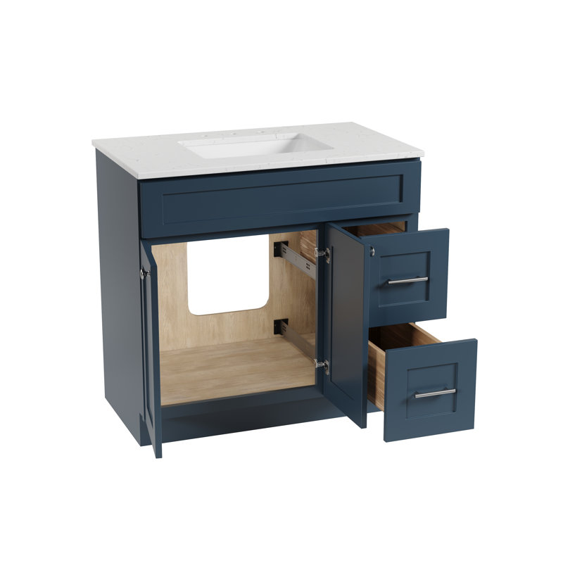 Ensemble de meuble-lavabo simple 36 po Chrisna, Bleu