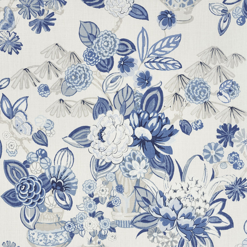 Bouquet Chinois Fabric, Porcelain