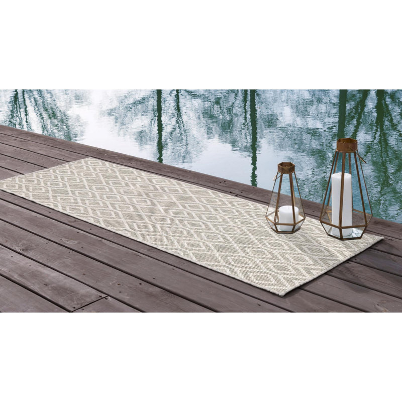 Tapis intérieur / extérieur Turks and Caicos, Gris bleu sarcelle, Rectangle 5 pi 3 po x 8 pi