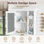 Armoire de rangement murale pour salle de bain avec porte miroir - 35 po x 28 po-2074192964