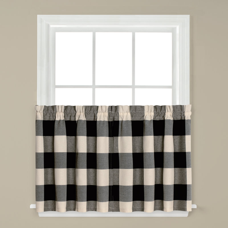 Northridge Plaid Tailored Kitchen Curtain, 57" W x 36" L