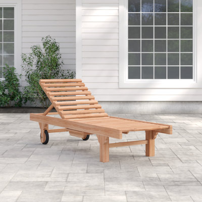 Zada 205cm Long Reclining Teak Single Chaise
