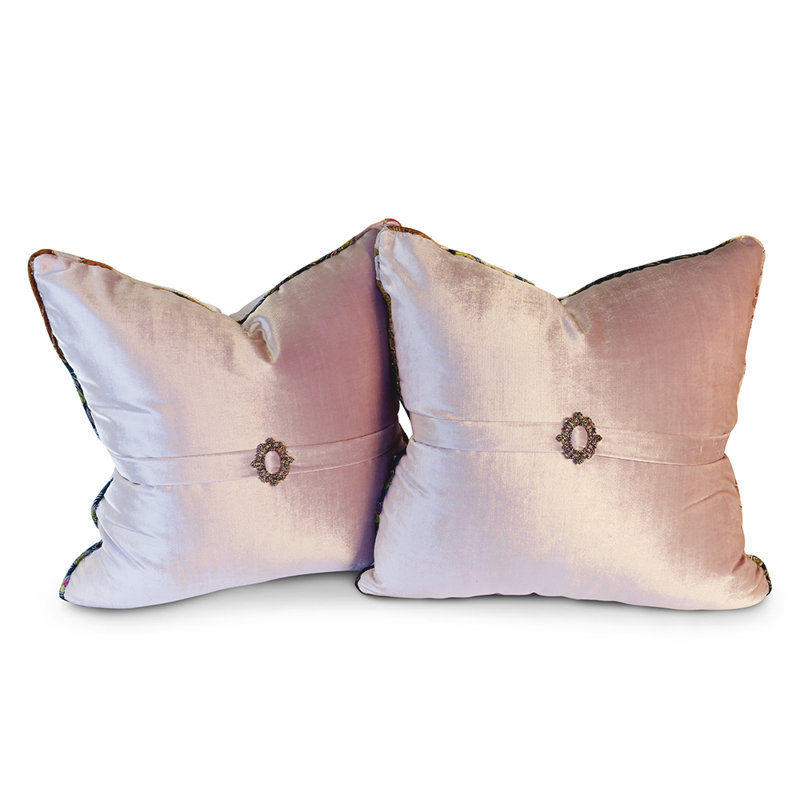 Sweet Pea Velvet Square Pillow Cover & Insert, Blush