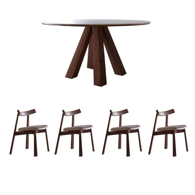 Mid ancient round table chair combination