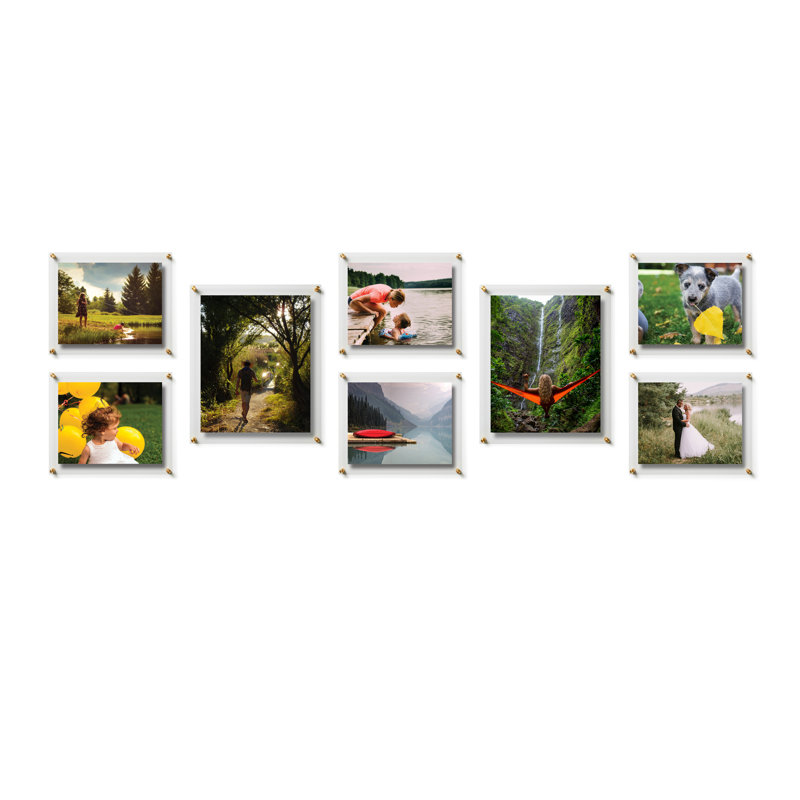Double Panel "Corridotto" Frames, 8 Pieces, Silver