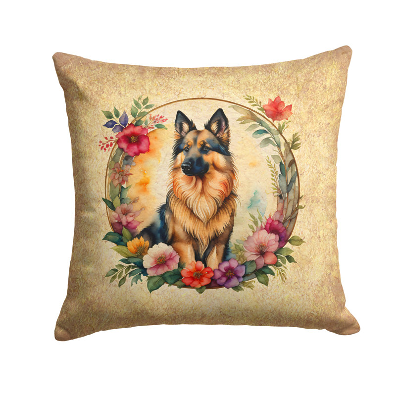 Coussin décoratif intérieur / extérieur en polyester , H 14 po x l 14 po x P 3 po