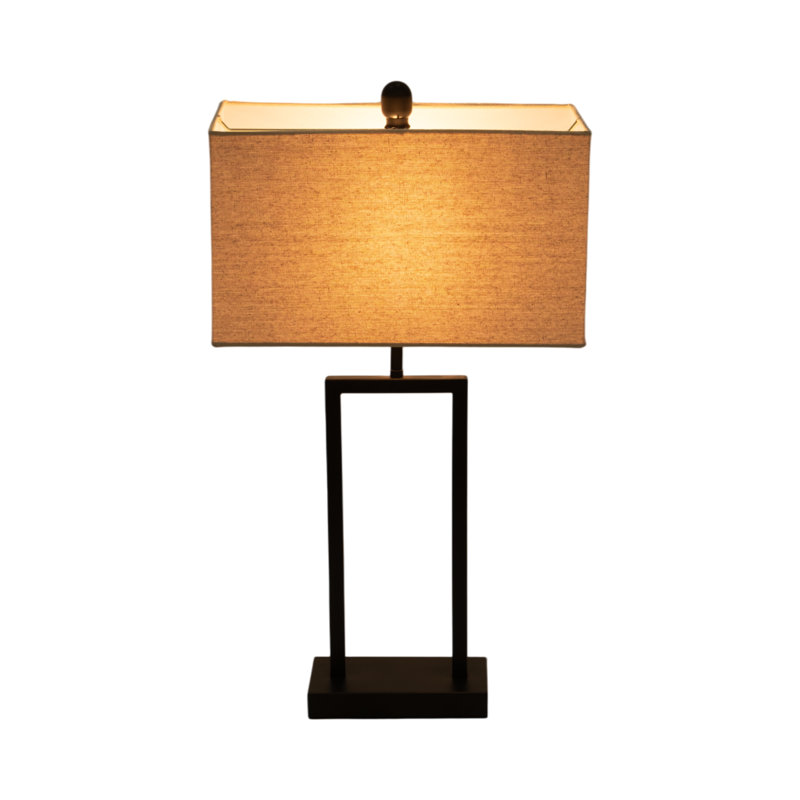 Latitude Run® Simplicity Table Lamp, Chic Minimalist Design, Rectangular Base, Perfect For Living Spaces