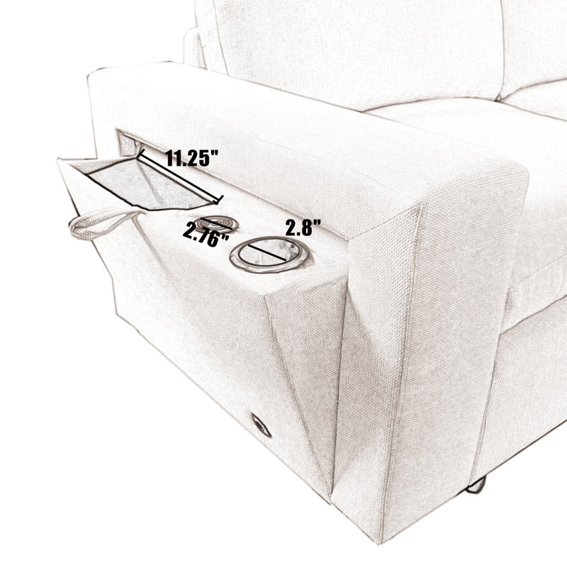 [NEW ARRIVED] [VIDEO PROVIDED]Sectional Couches For ,Modular Couch,Wireless Charging Port & Cup Holders,5-Seat ,DIY Combination,L-Shaped Sofa,Book Storage Space,Soft Linen Fabric,