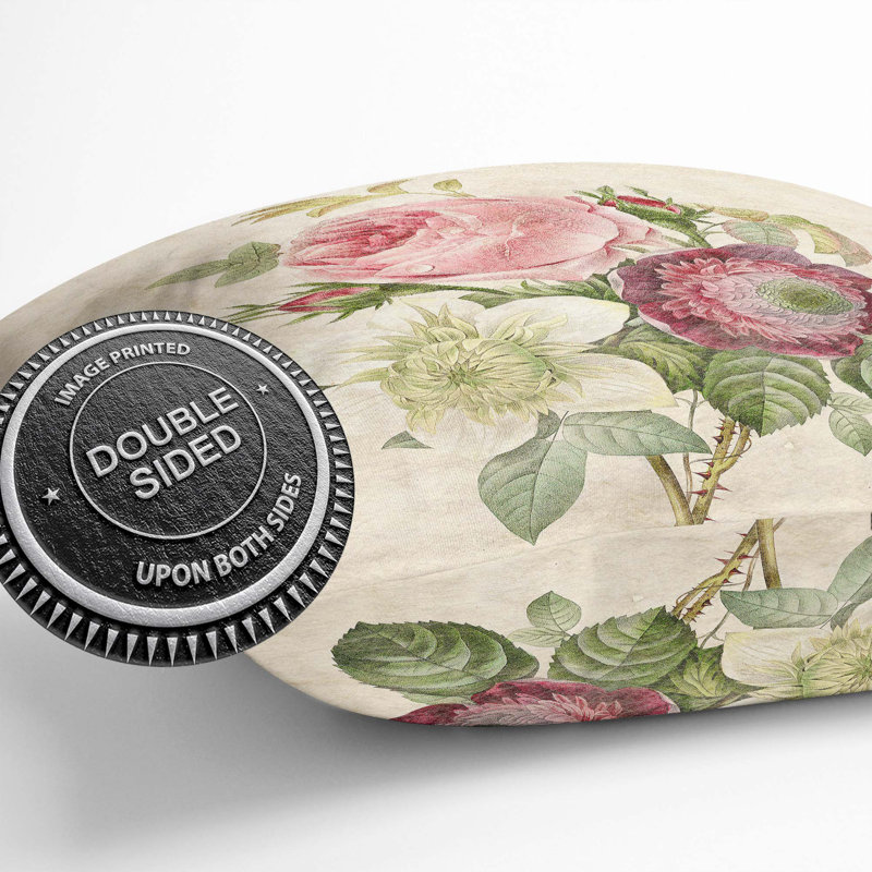 Anemone Rose by Pierre-Joseph Redoute Cushion with Filling, 55cm H x 55cm W x 20cm D