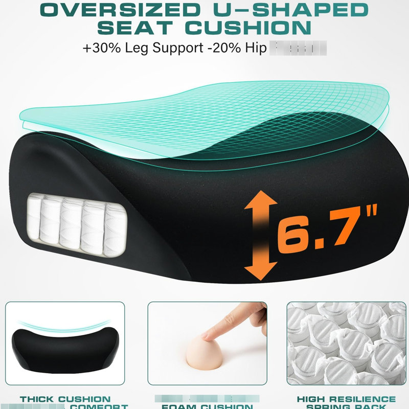 Heavy - Weight Office Chair For Big And Tall, 4D Adjustable , Built In Lumbar Support, Wide Thick Cushion, Breathable Mesh, 8 Hour Work Suitable Tall Computer With Use In Primary Living Space