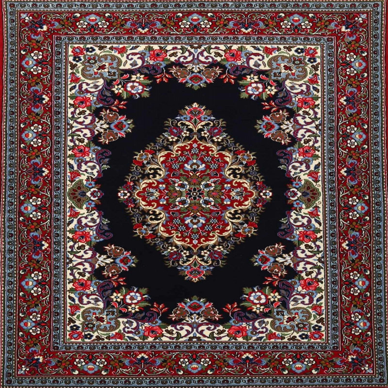 Tapis brun/noir/beige traditionnel Arum, Carré 4 pi