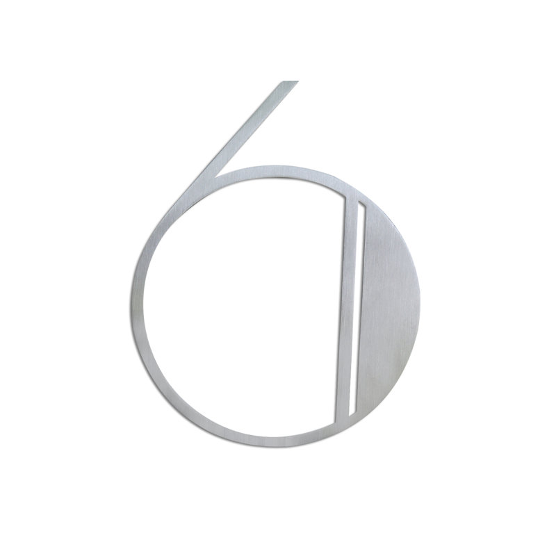 6'' H Reflective Stainless Steel House Number, 6