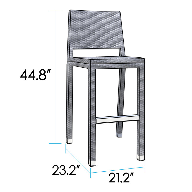 Popa Patio Bar Stool, Dark Gray