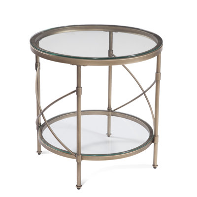 Brayden Round Glass Top End Table