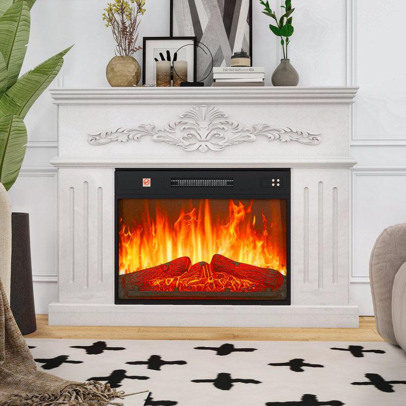 Rosan Gracie Oaks 24.2 " W Black Electric Fireplace Insert
