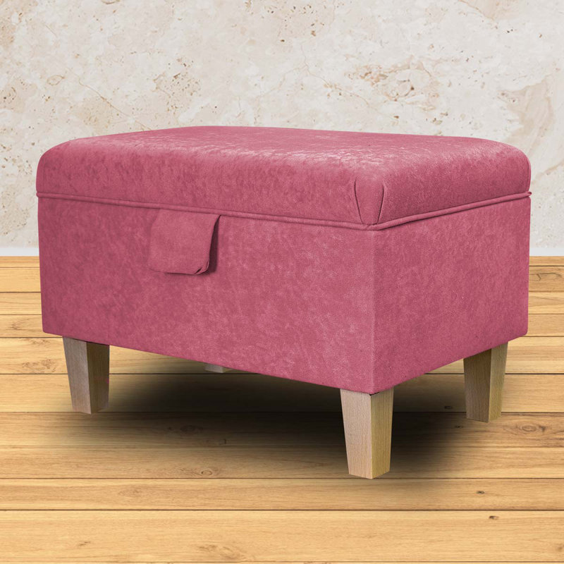 50cm Wide Rectangle Solid Colour Footstool Ottoman with Storage