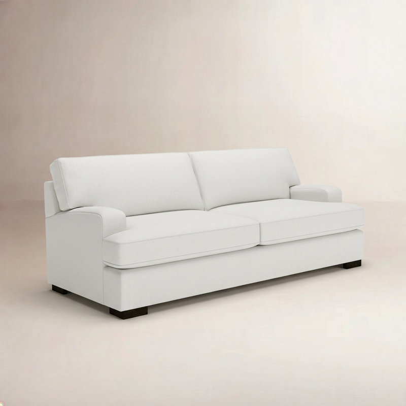 Francesca Chloe Upholstered Sofa, Macarena Beige Basketweave