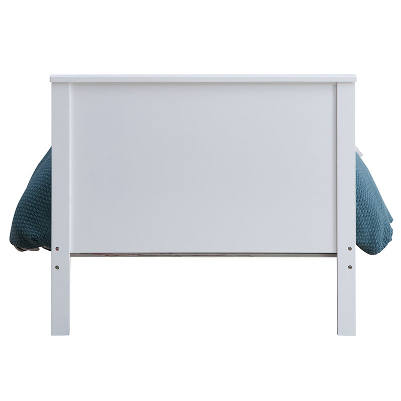 White Solid Wood Panel Twin Bed