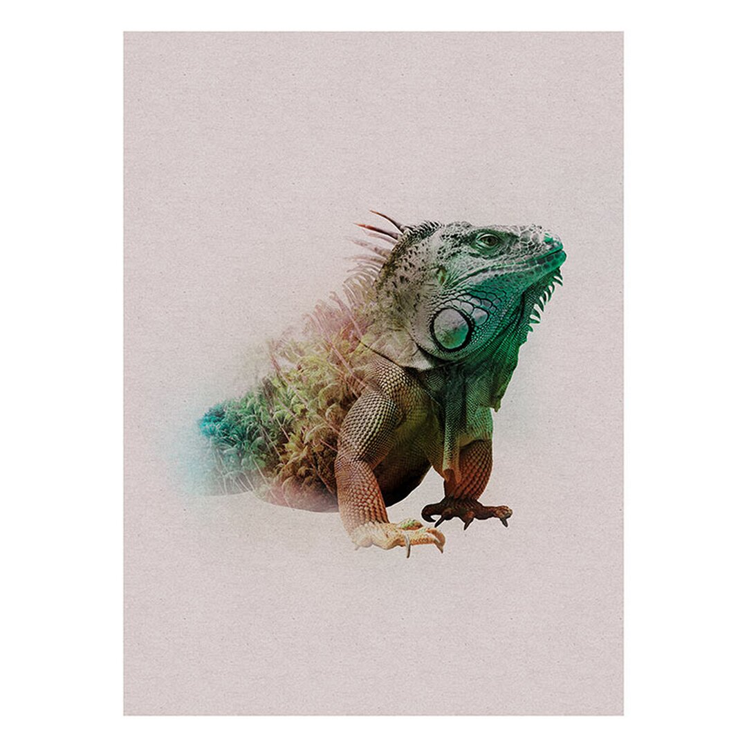 Papierbild Tiere Paradies Iguana