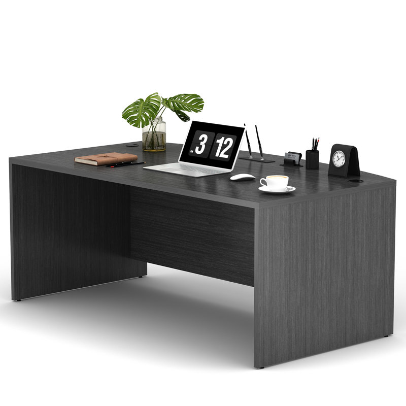  66.93'' Bow Front Executive Desk, Licorice
