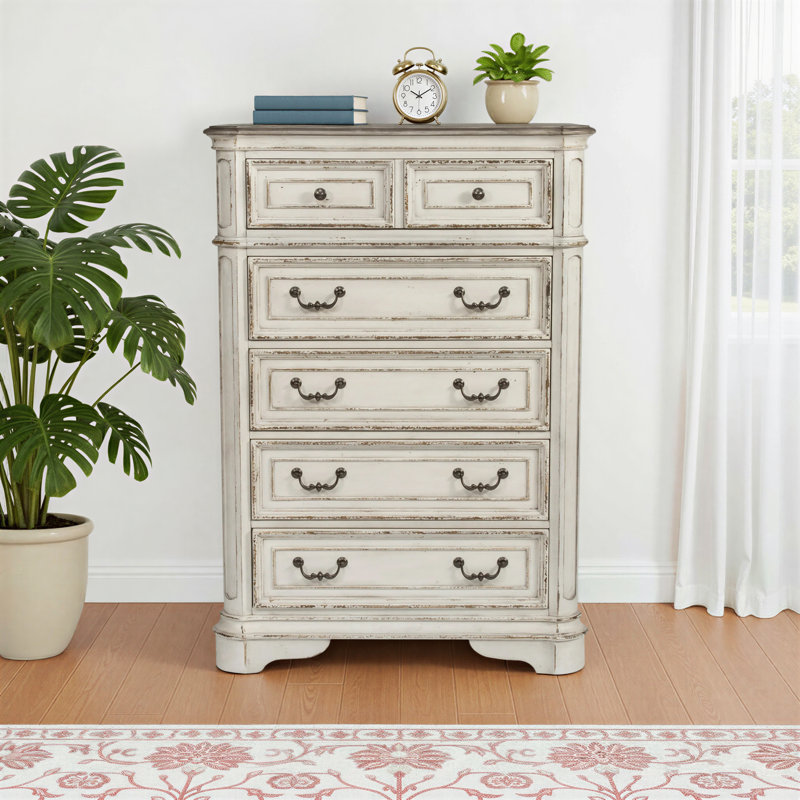 Colchester 5 Drawer 38'' W Chest, White