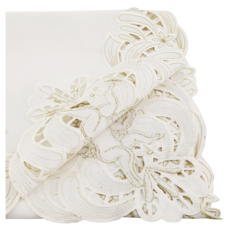 Tryston Cupid Design Tablecloth, Ivory, 84" x 65"