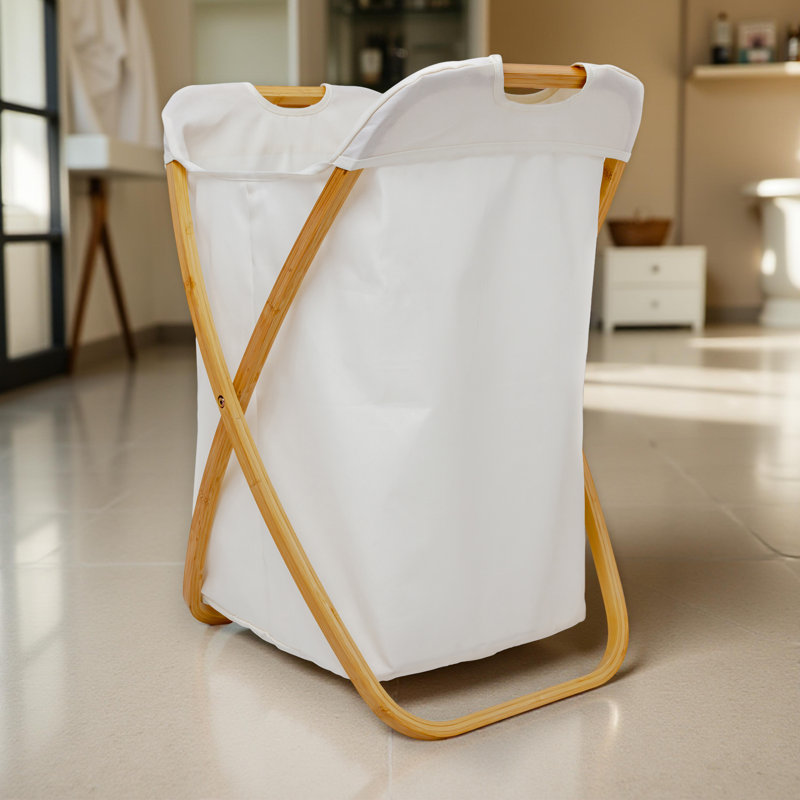Panier à linge en X Qualiazero, Blanc