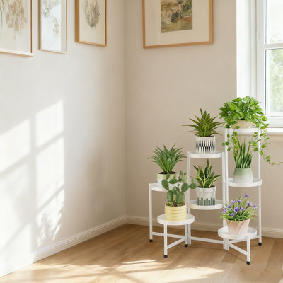 Support à plantes à 7 niveaux pour l'intérieur et l'extérieur, support à fleurs pliable réglable