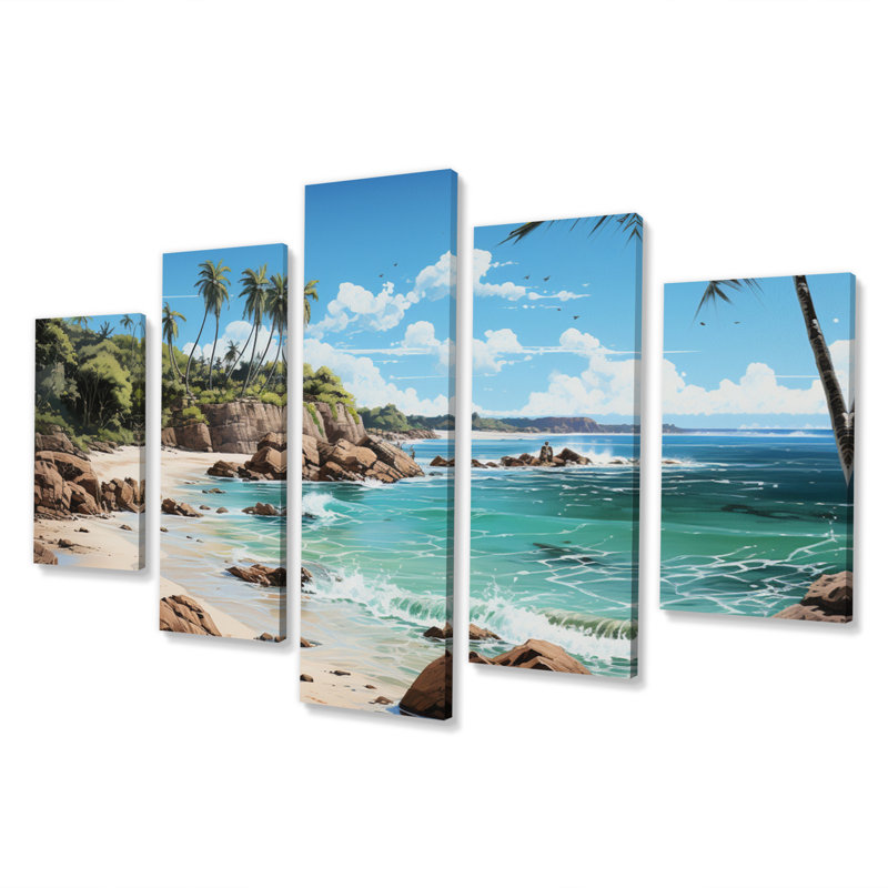 «Beach Photo Tropical Paradise II» sur toile, reproduction de 5 pièces