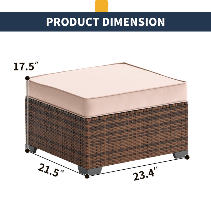 Repose-pieds 23,4 pouces (ensemble de 2), Beige