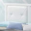 Élégant grand lit transitionnel blanc pour chambre à coucher