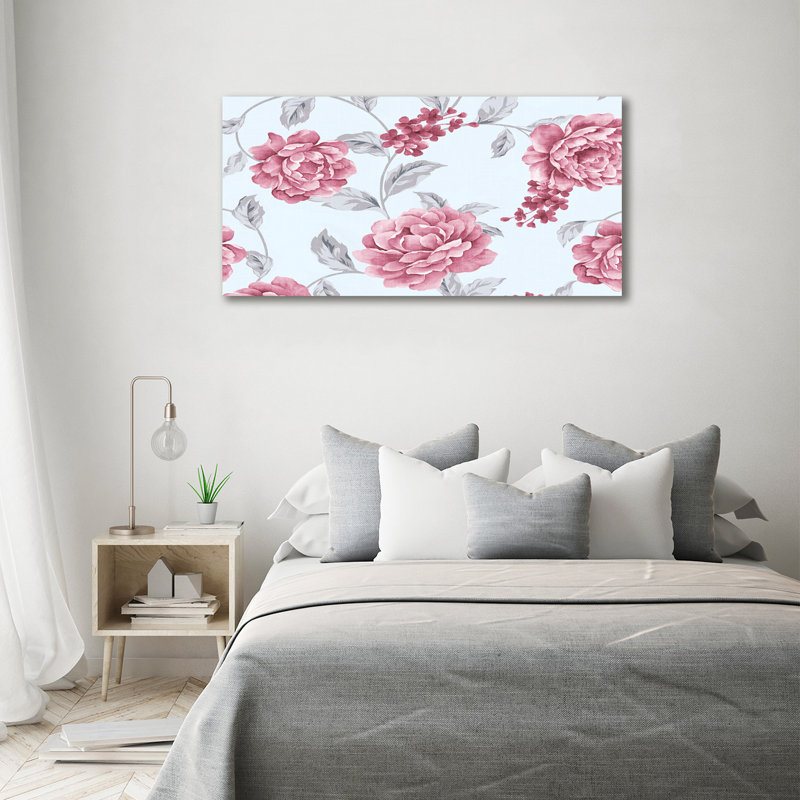 Peonies 1 Piece Wrapped Canvas Wall Art, 70cm H x 140cm W