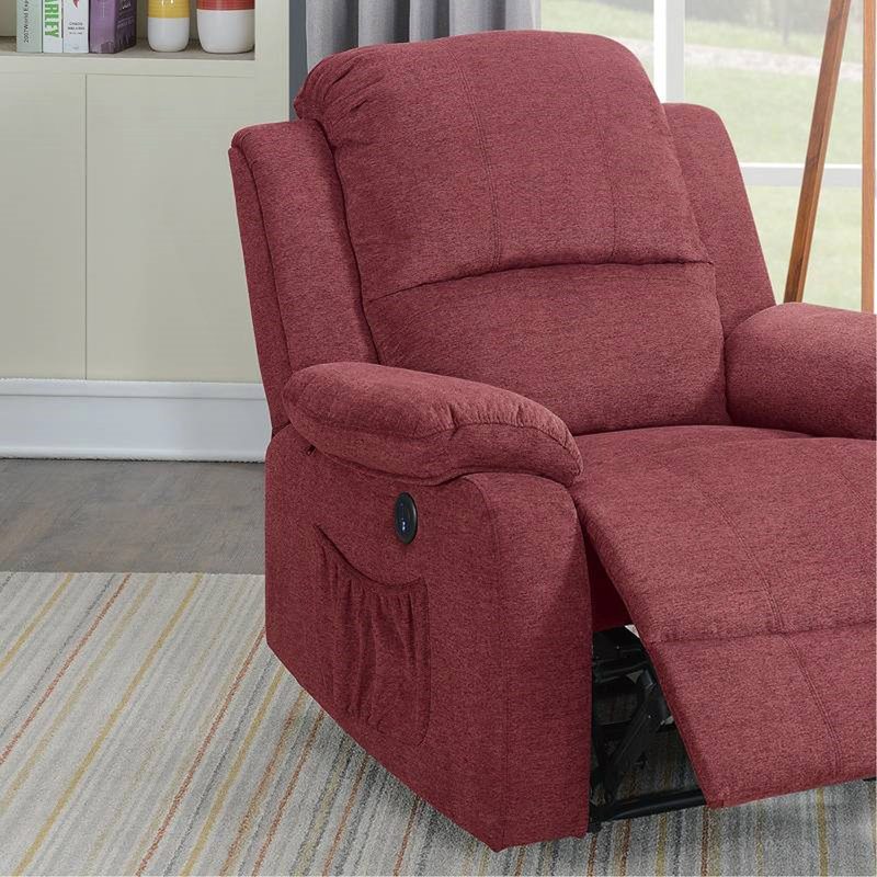 Fauteuil inclinable électrique en rouge paprika
