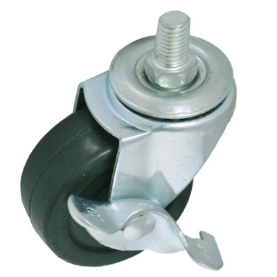 4 Pack 3-inch Rubber Casters with Brake