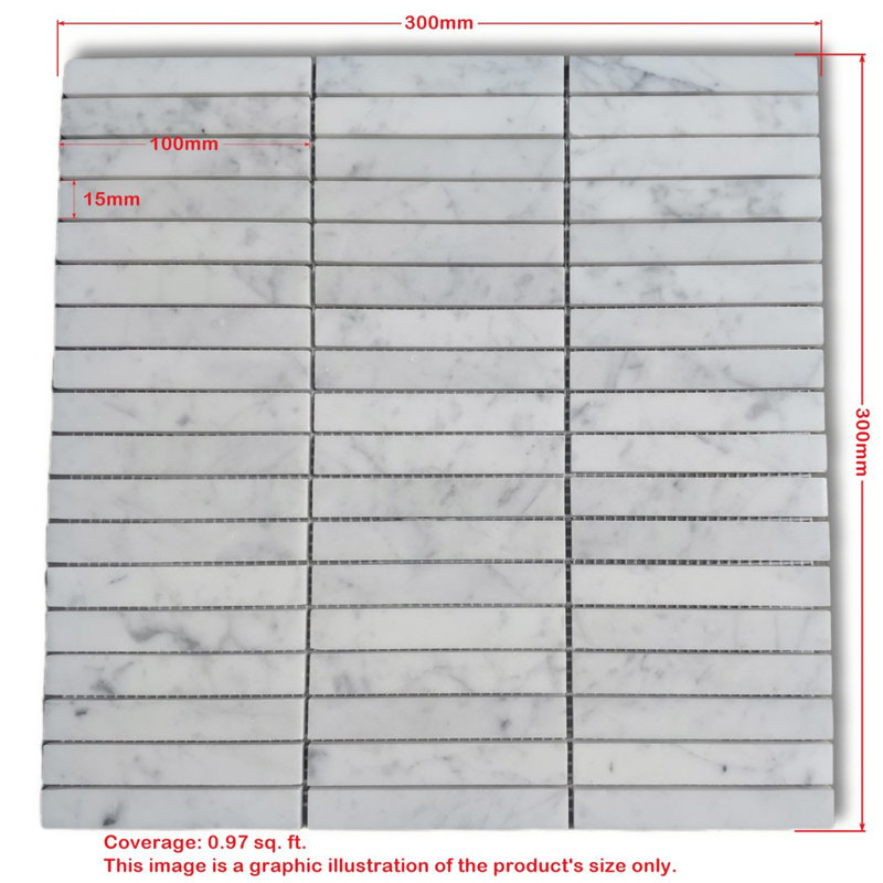 Carreau de mosaïque linéaire en marbre 12 po x 12 po pour mur et plancher