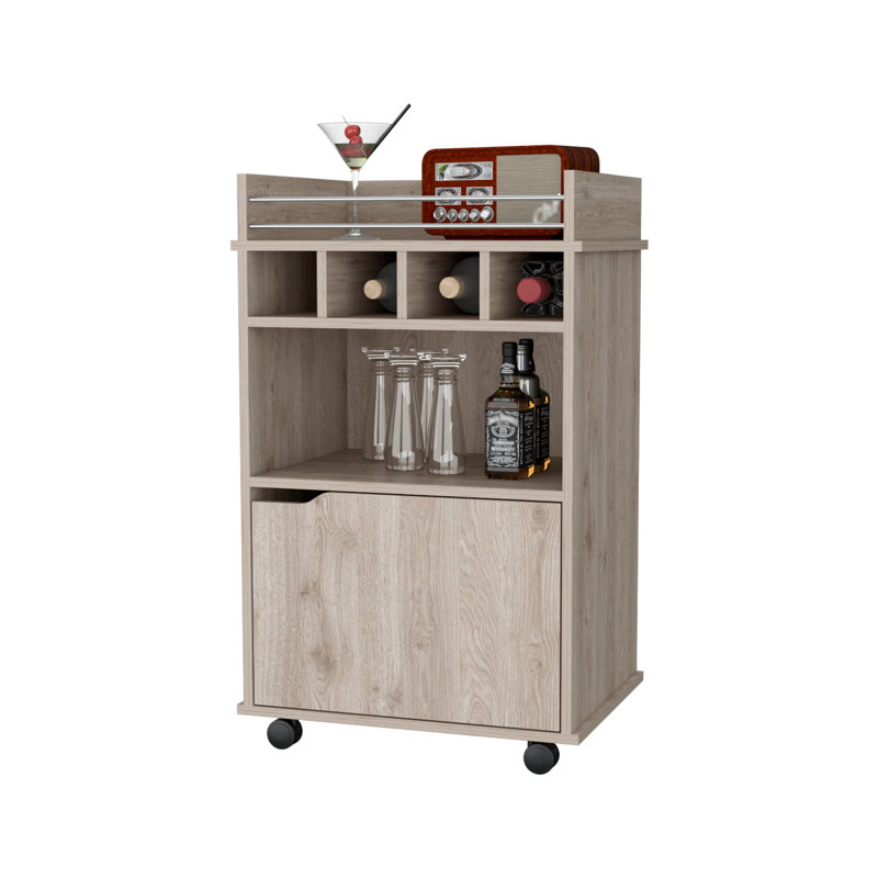 Macadamia 1-Door Bar Cart, Natural