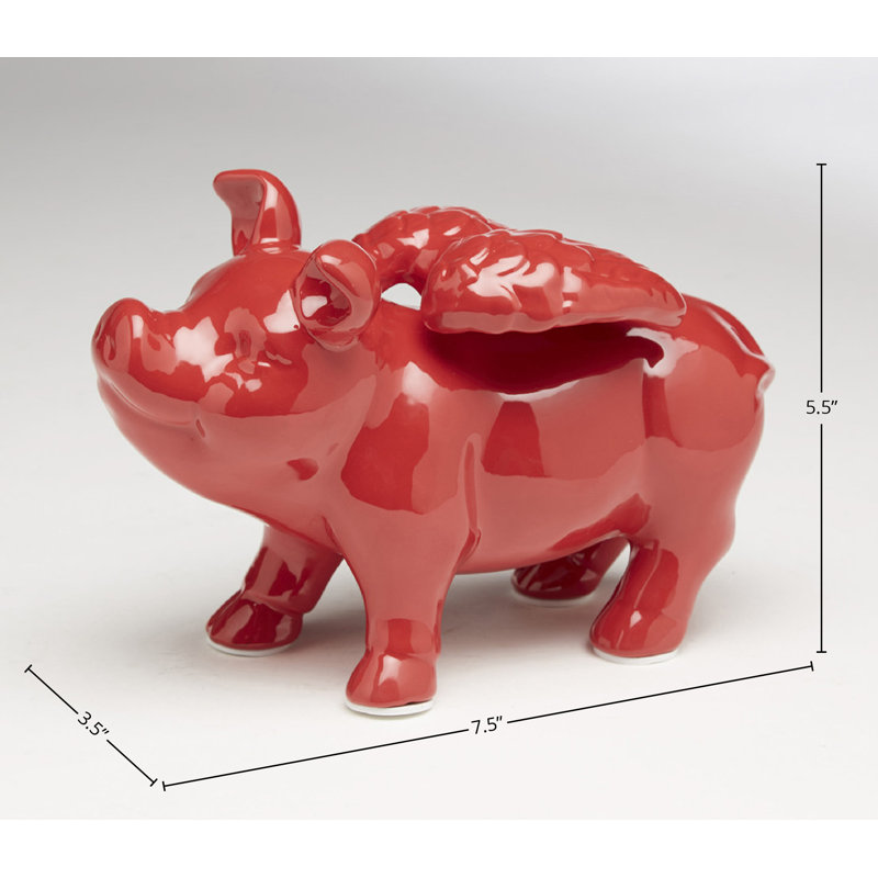 Flying Pig Figure, Red