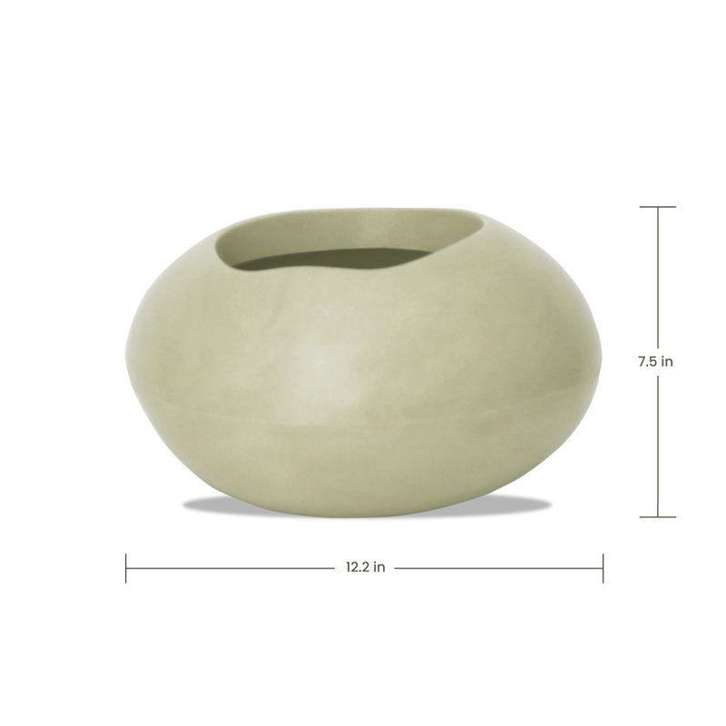 Pot à fleurs rond écologique Dhruvin ECOBO, usage intérieur / extérieur quatre saisons Rochas, Beige marbré