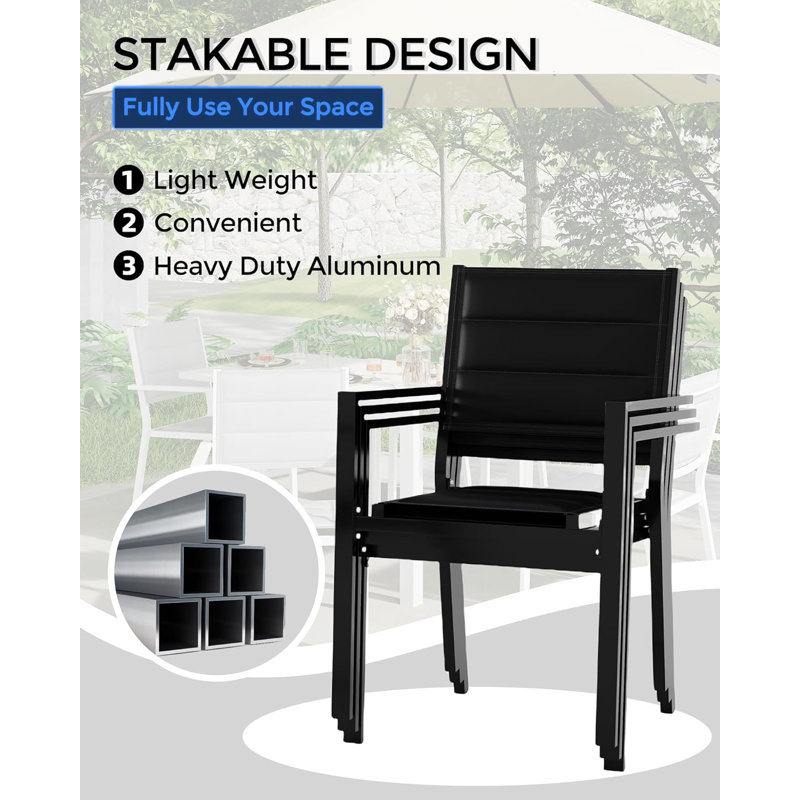 Patio Dining Armchair, Black