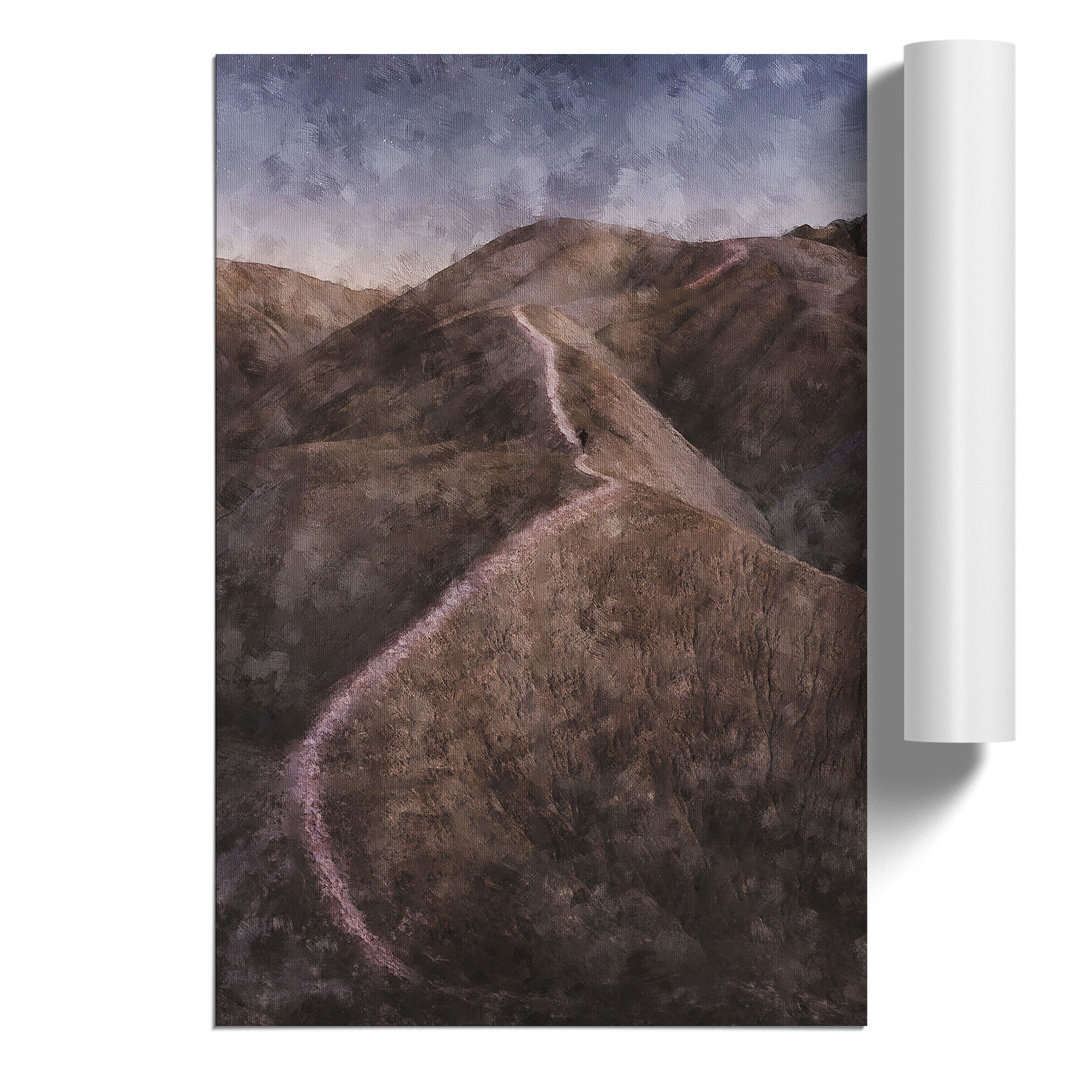 Trail Through the Badlands in South Dakota Painting - Frameless Print