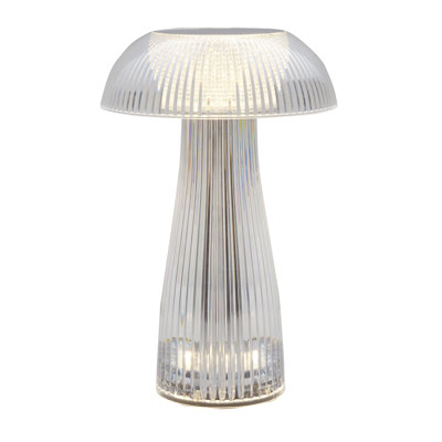 Elements Mushroom Acrylic LED Rechargeable Portable Tabletop Lamp