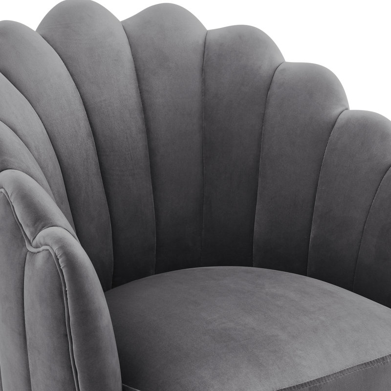 Upholstered Barrel Chair, Feather Grey