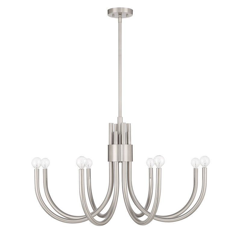 Sorrento 8-Light Chandelier, Satin Nickel